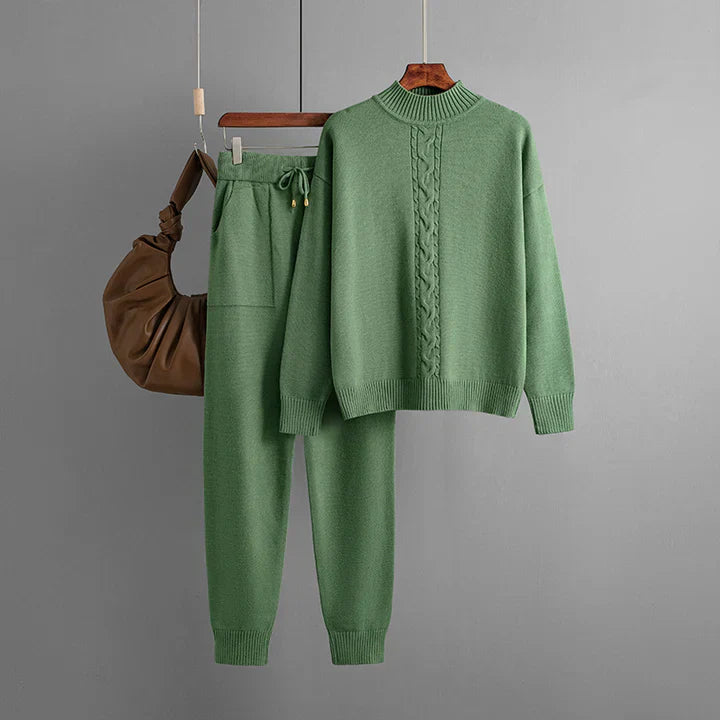 Amelia - Knitted Winter Set with Half Turtleneck for Women