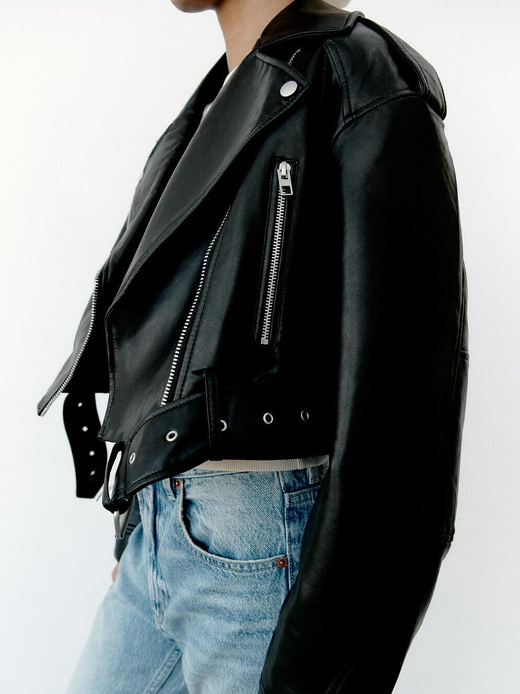 CLOVER - Stylish vegan leather jacket for women