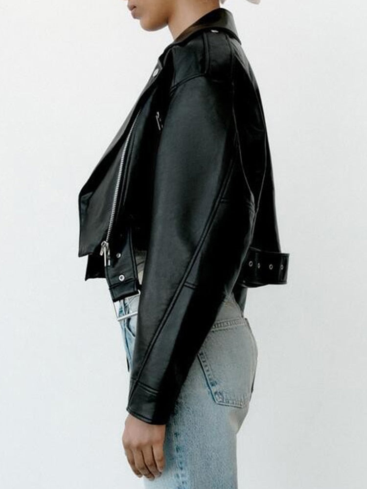 CLOVER - Stylish vegan leather jacket for women