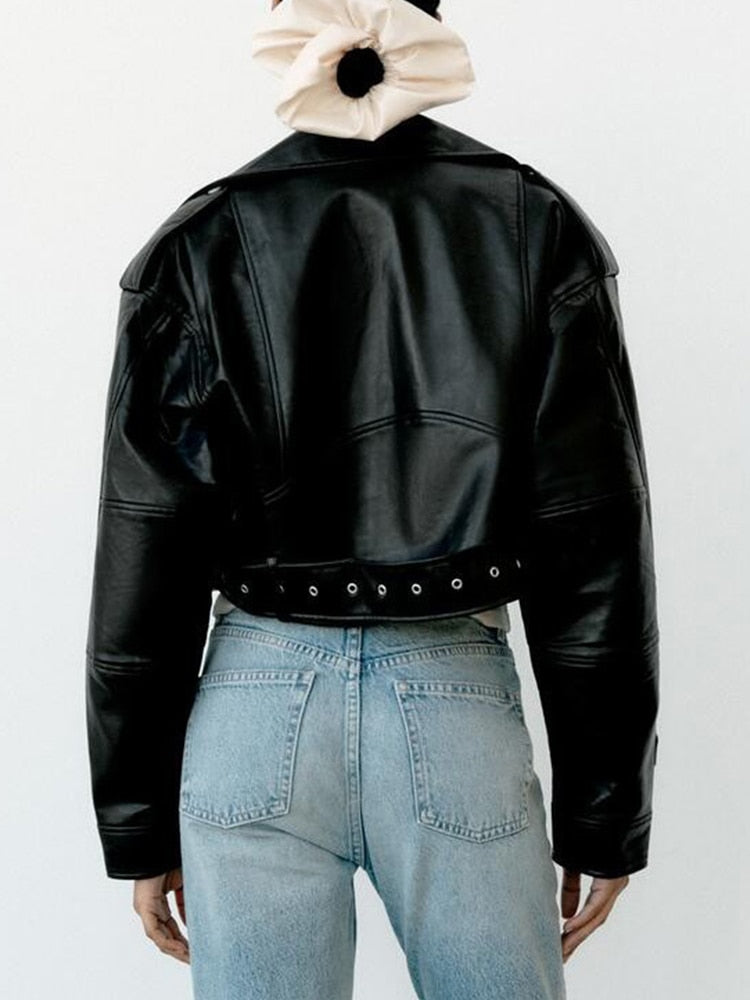 CLOVER - Stylish vegan leather jacket for women