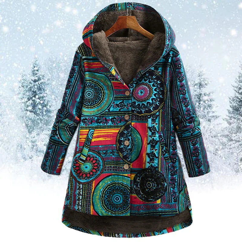 BRIANNA - Stylish multi-coloured winter coat for women