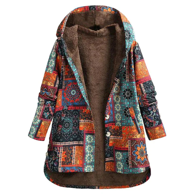 BRIANNA - Stylish multi-coloured winter coat for women