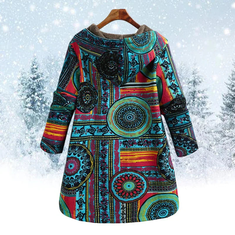 BRIANNA - Stylish multi-coloured winter coat for women