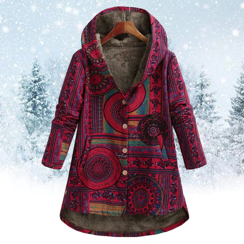 BRIANNA - Stylish multi-coloured winter coat for women