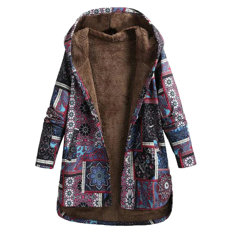 BRIANNA - Stylish multi-coloured winter coat for women