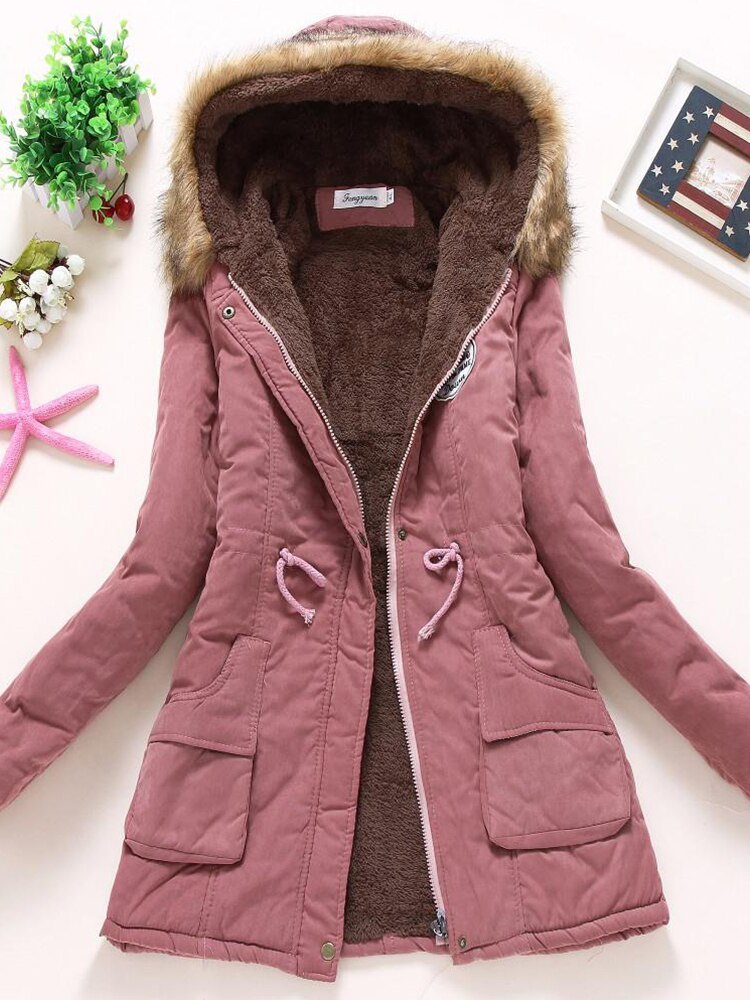 STEPHANIE - Cozy fur hooded winter coat for women