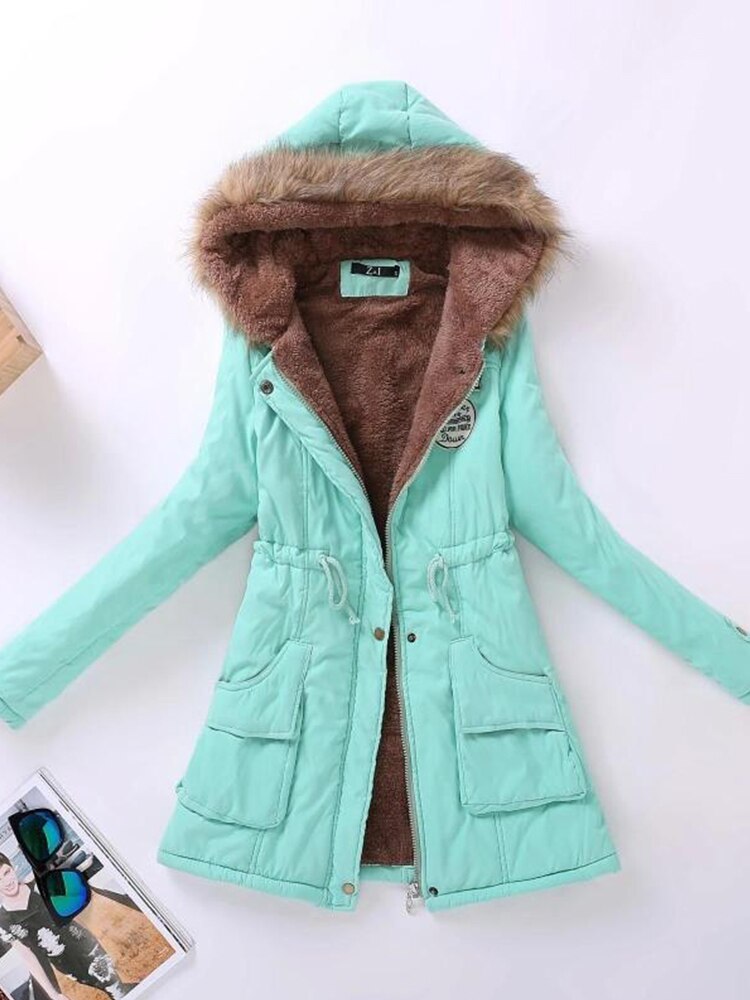 STEPHANIE - Cozy fur hooded winter coat for women