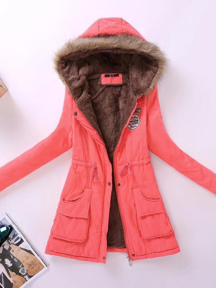 STEPHANIE - Cozy fur hooded winter coat for women