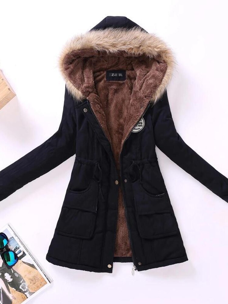 STEPHANIE - Cozy fur hooded winter coat for women