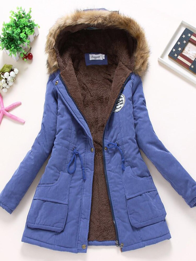 STEPHANIE - Cozy fur hooded winter coat for women