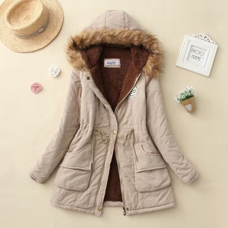 STEPHANIE - Cozy fur hooded winter coat for women