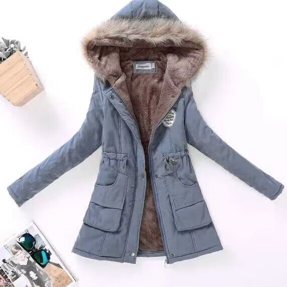 STEPHANIE - Cozy fur hooded winter coat for women