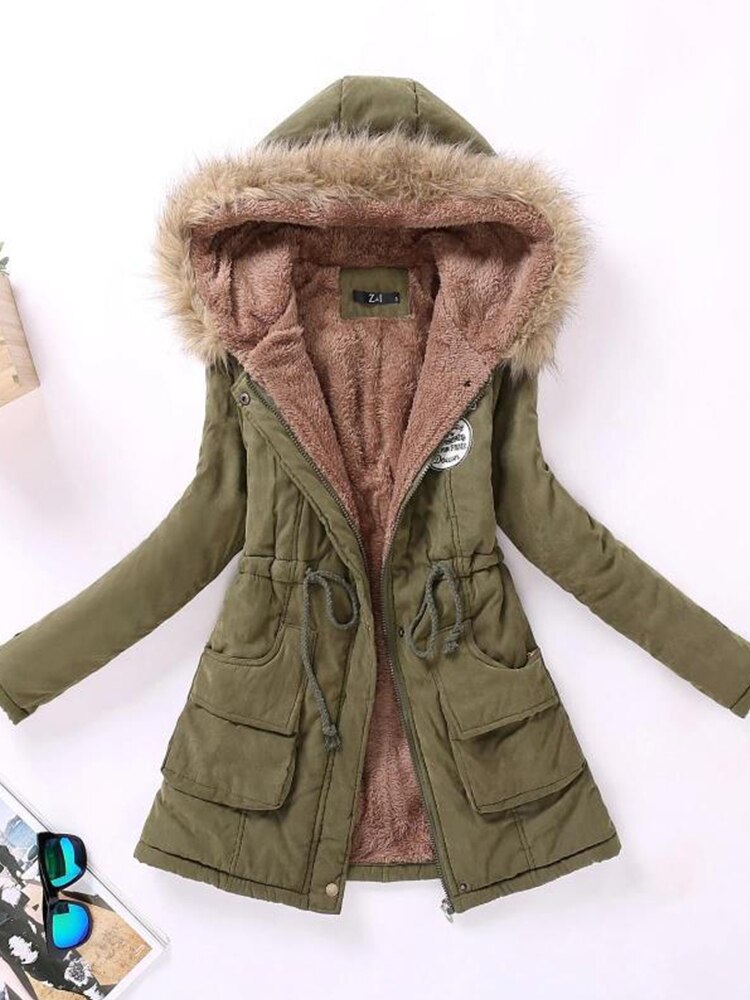 STEPHANIE - Cozy fur hooded winter coat for women