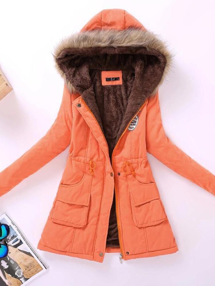 STEPHANIE - Cozy fur hooded winter coat for women