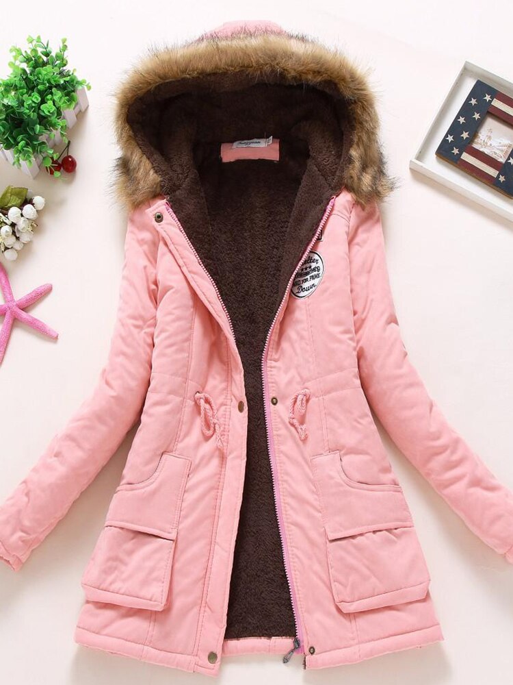 STEPHANIE - Cozy fur hooded winter coat for women