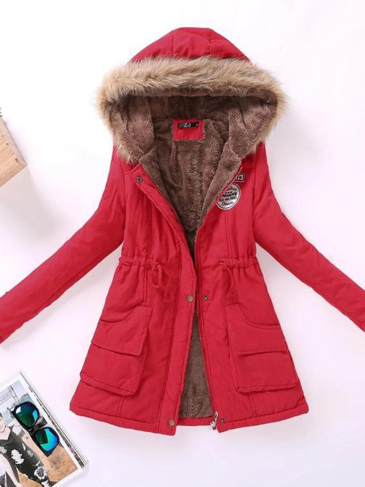 STEPHANIE - Cozy fur hooded winter coat for women
