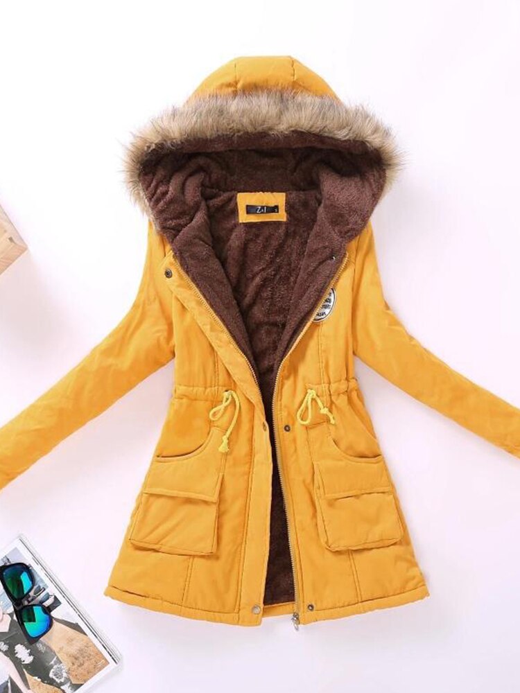 STEPHANIE - Cozy fur hooded winter coat for women