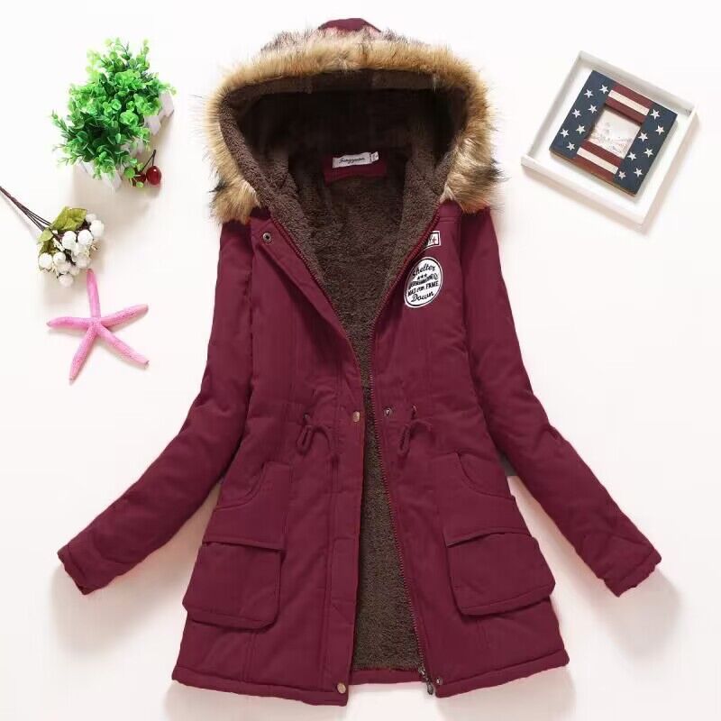 STEPHANIE - Cozy fur hooded winter coat for women